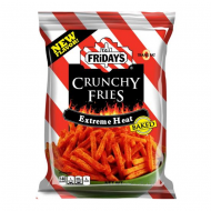 Den gode smaken av TGI Fridays hjemme! Sprø pommes frites med noe VELDIG varmt krydder, du kan nesten åpne posen og deretter krype rundt den for varme hvis oppvarmingen er av.