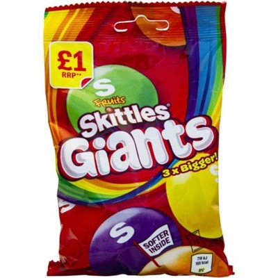 SKITTLES FRUITS GIANTS 3 X BIGGER 125g 