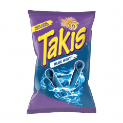 Disse ekstra krydrede maischipsene pakker mye smak som får smaksløkene dine til å tigge om mer. Takis Blue har et særegent rullet design for ekstra crunch, og dekket av en kombinasjon av varm chilipepper og sylt limekrydder, en morsom og smakfull variant av tradisjonelle tortillachips.