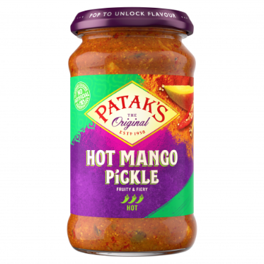 En klassisk indisk Sterk Mango pickle, som feirer Indias nasjonalfrukt, og kombinerer deilig fruktig mango med en blanding av tradisjonelle krydder med et ekstra chilikick.