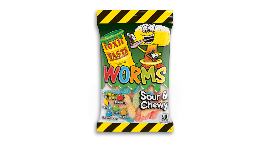 TOXIC WASTE SOUR & CHEWY WORMS 142g. bilde