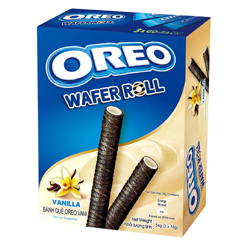 OREO WAFER ROLL VANILLA 54g bilde